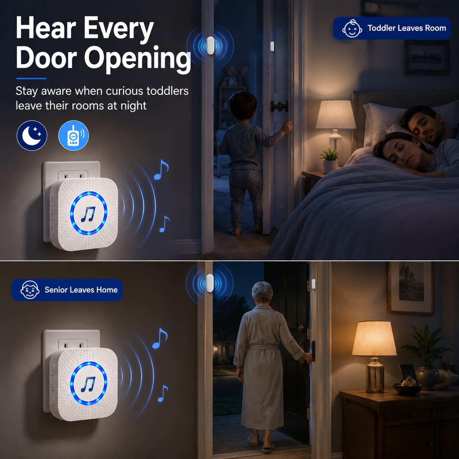SanJie sensor colocado en puerta de habitación para vigilancia infantil