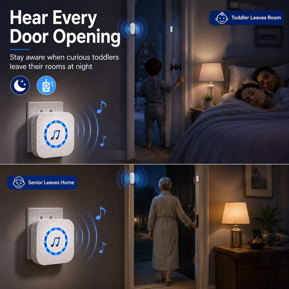 SanJie sensor colocado en puerta de habitación para vigilancia infantil