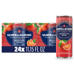 San Pellegrino lata frontal mostrando diseño y sabor cítrico