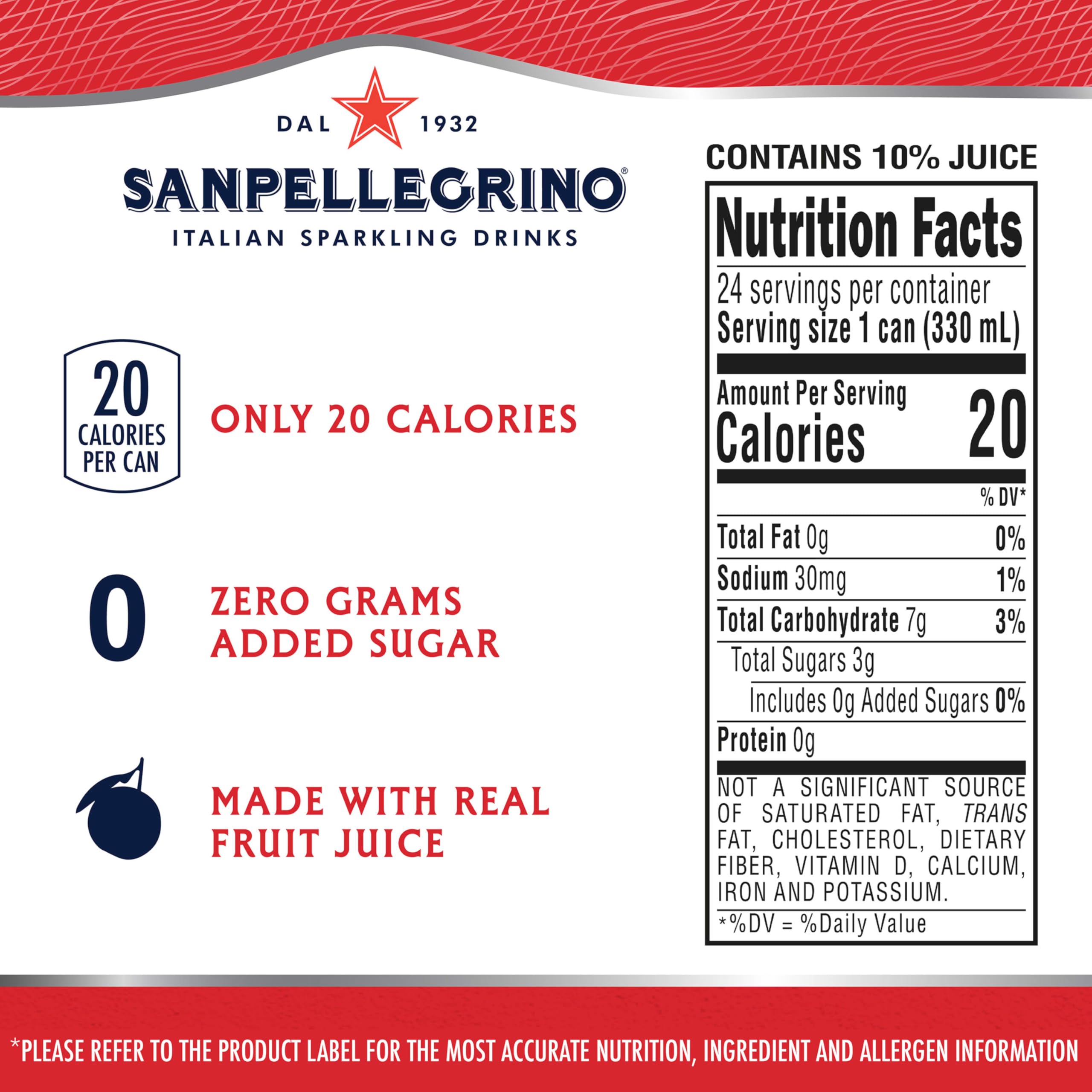 Sanpellegrino etiqueta en primer plano mostrando información del producto