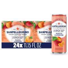San Pellegrino vista frontal del pack de 24 latas, refresco sin azúcares añadidos