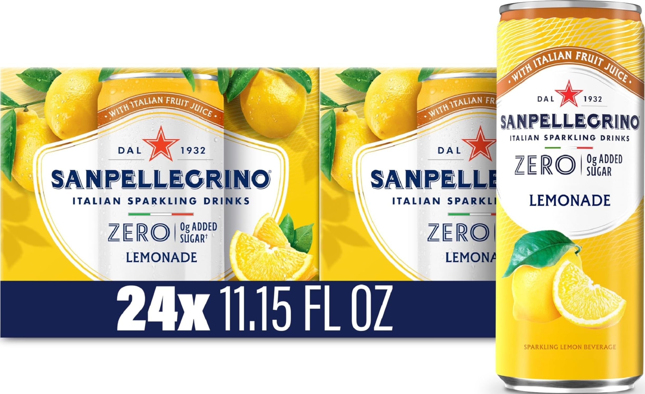 Sanpellegrino lata frente mostrando diseño y beneficio refrescante