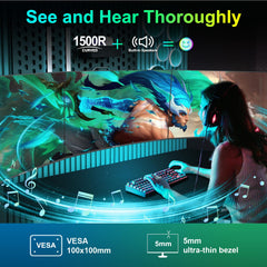 SANSUI built-in speakers visible on monitor delivering convenient everyday audio