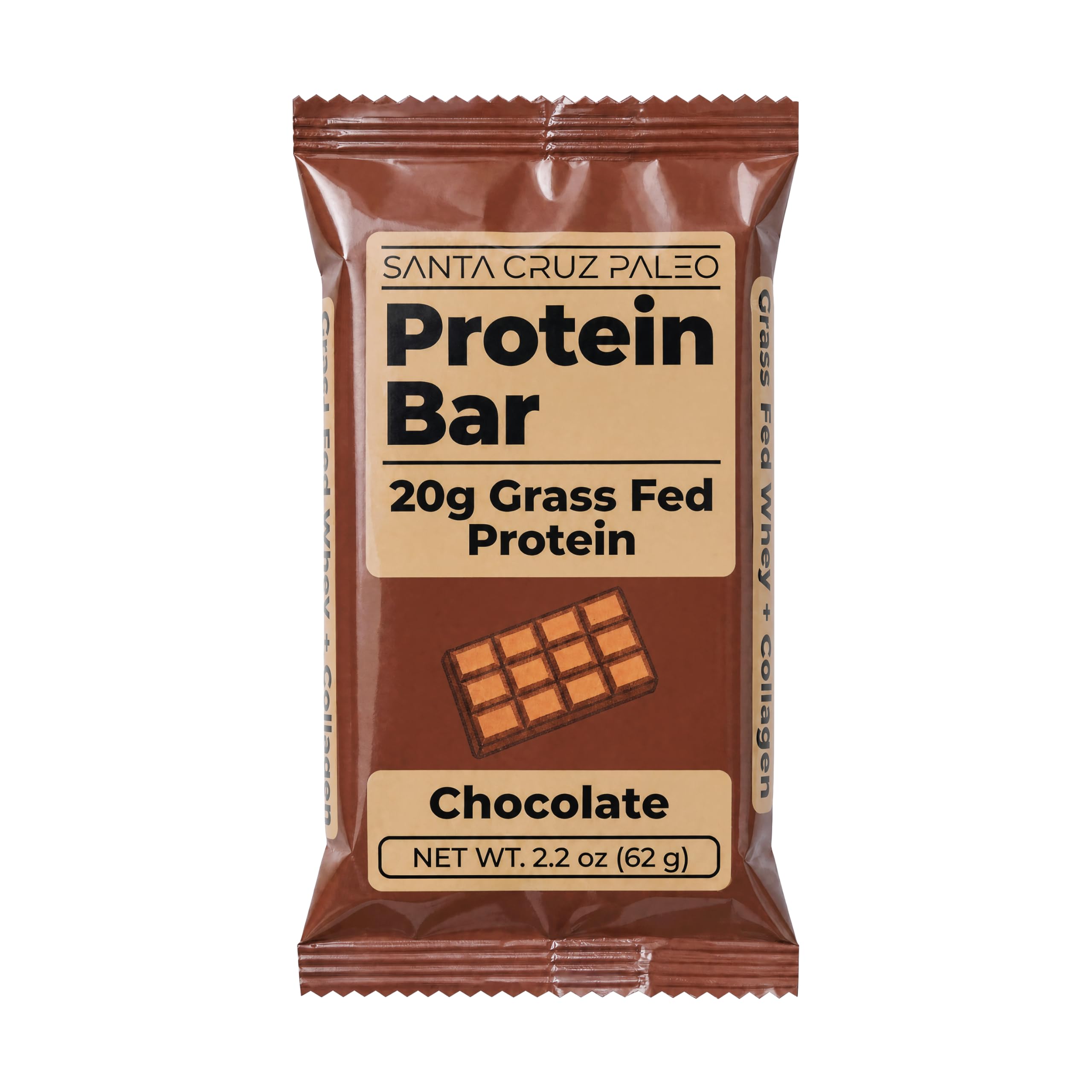 Santa Cruz Paleo close-up of bar texture with peanut butter swirls for rich taste and chew