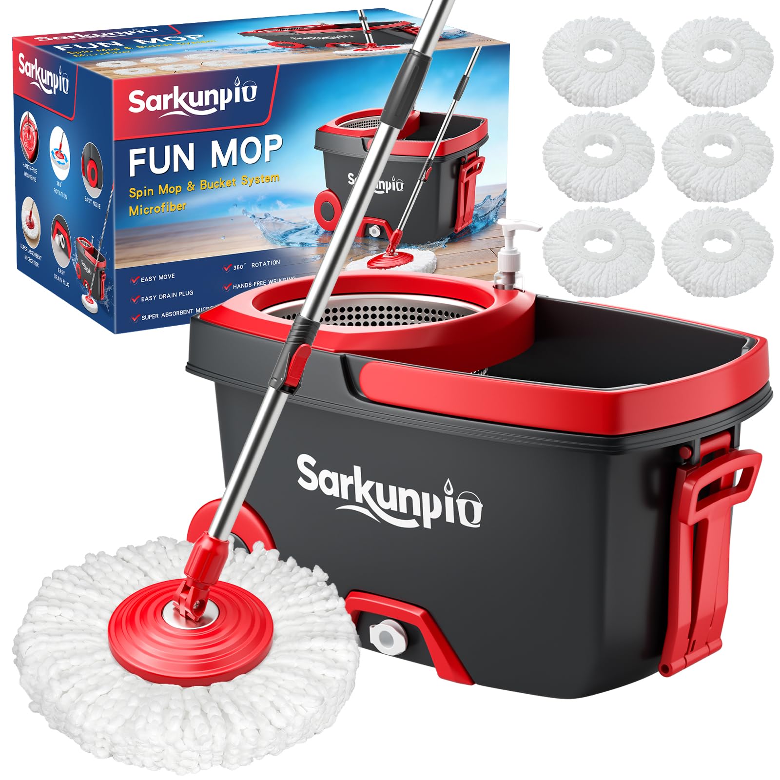 Sarkunpio front packaging view showing complete set and easy setup benefit