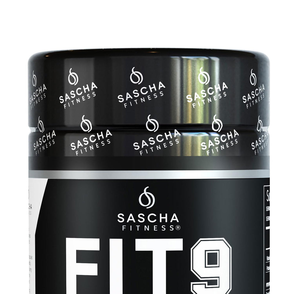 Sascha Fitness etiqueta con ingredientes y beneficios legibles
