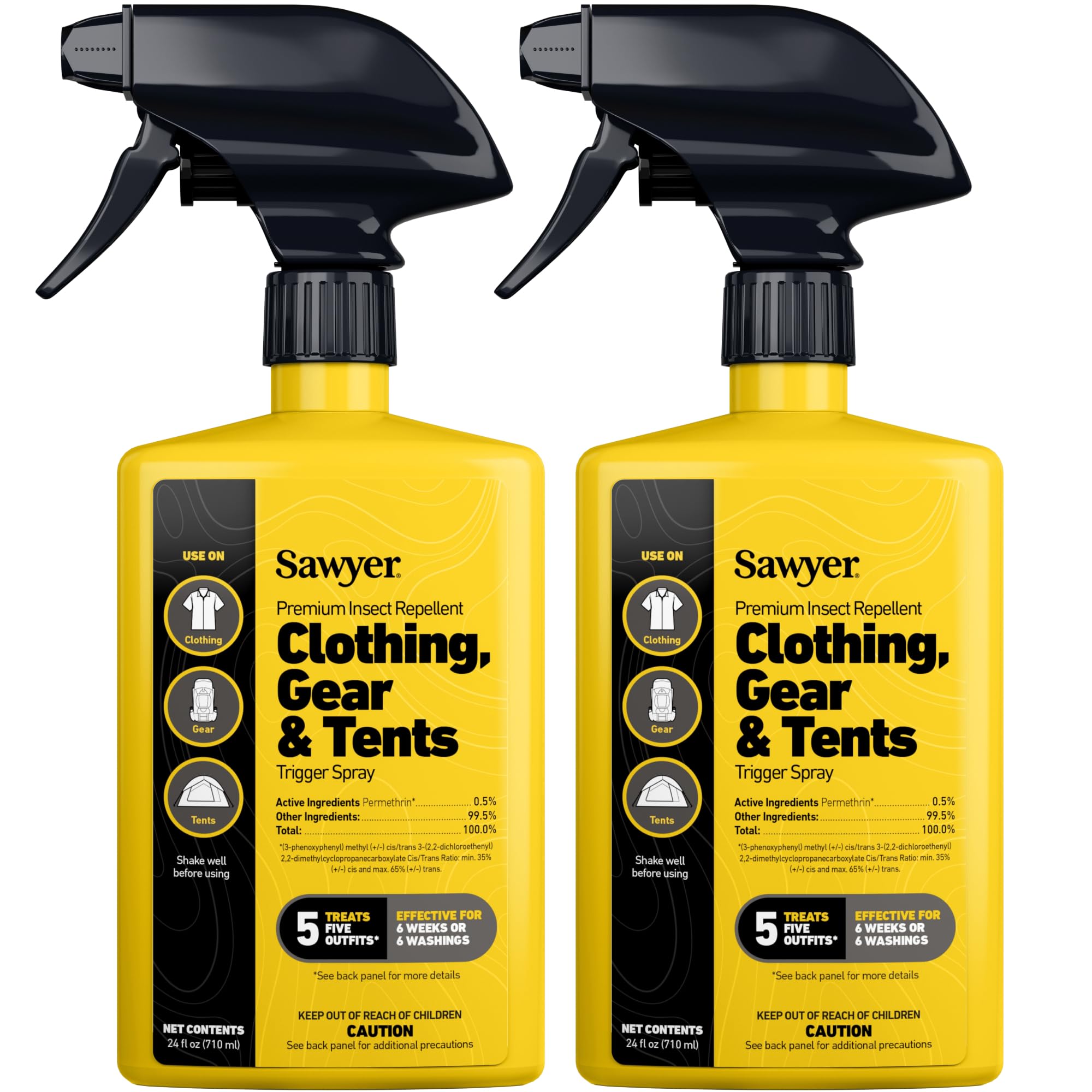 Sawyer frente del paquete twin pack mostrando botellas y etiqueta protectora