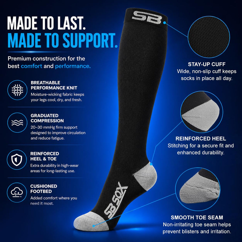 SB SOX etiqueta con medidas, información clara para seleccionar talla