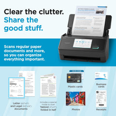 ScanSnap iX2500 automatic feeder open loaded with documents to save time