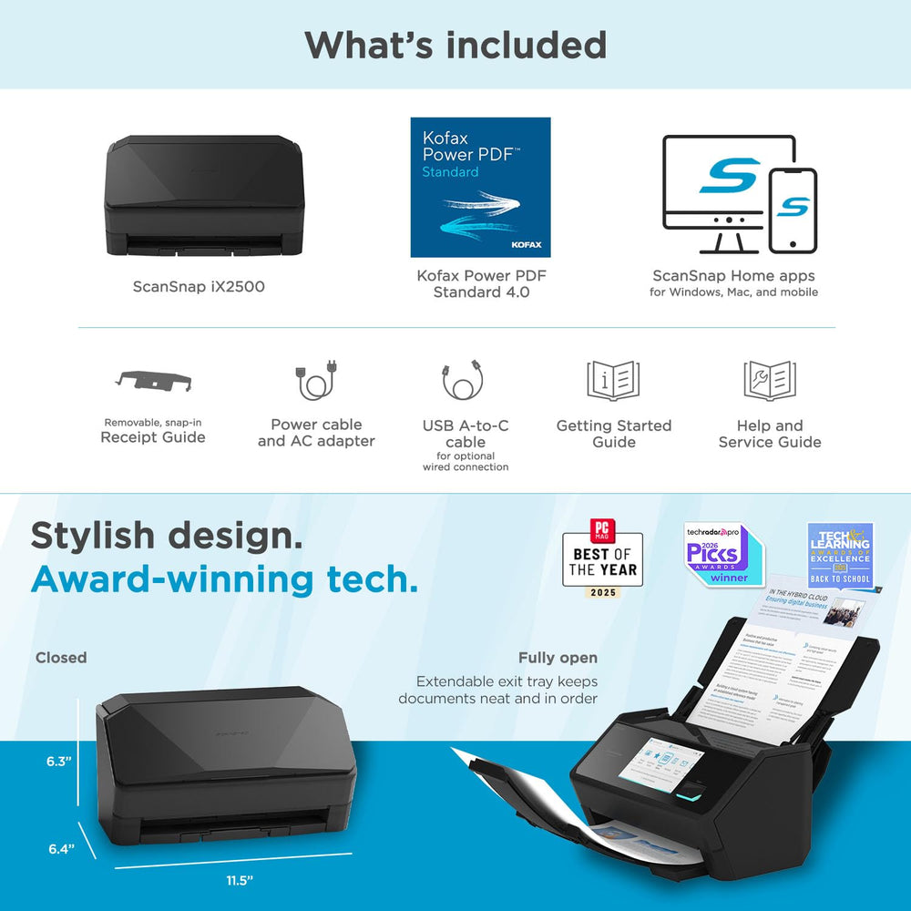 ScanSnap iX2500 lifestyle desk setup boosting productivity in a home office