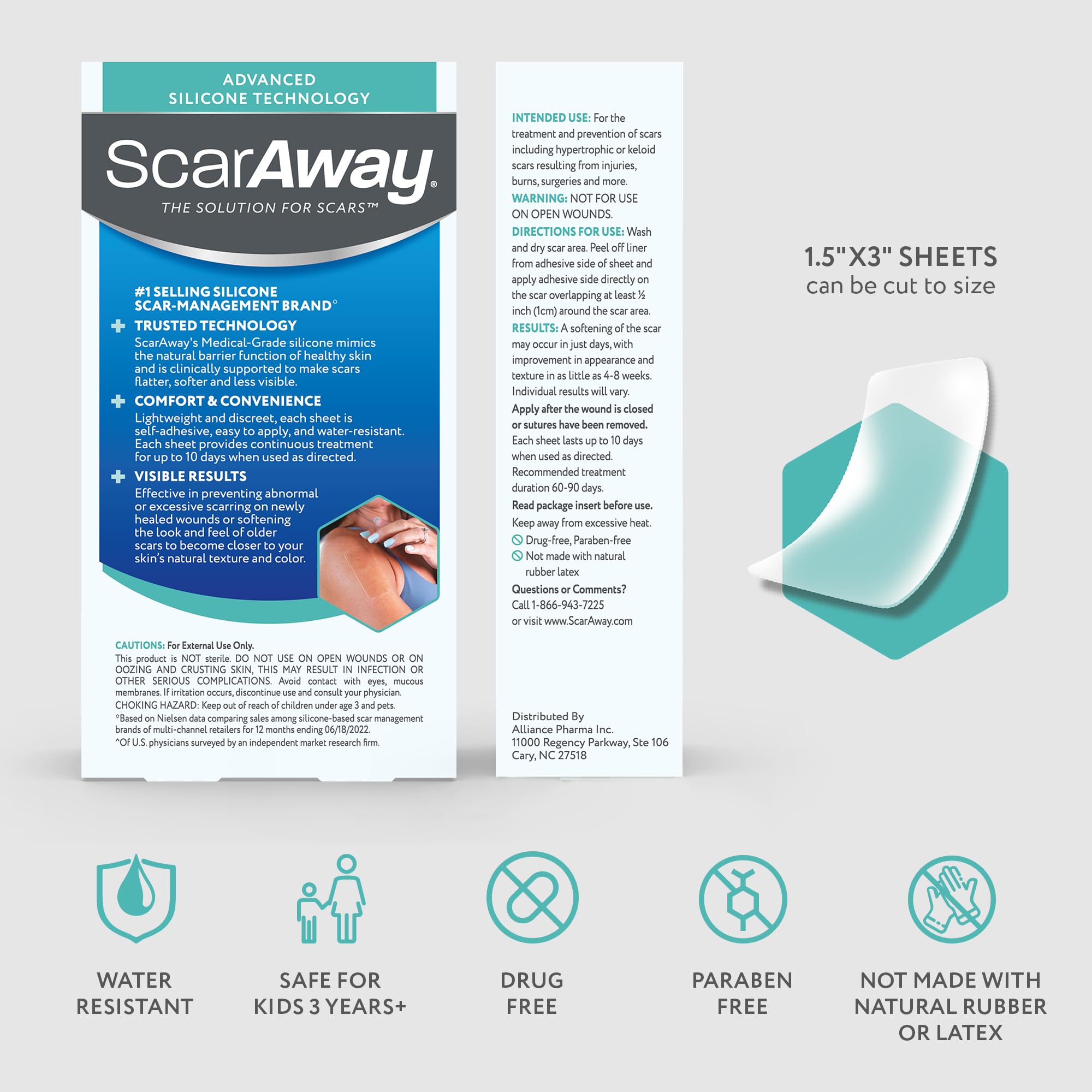 ScarAway on bathroom mirror illustrating easy daily application and routine