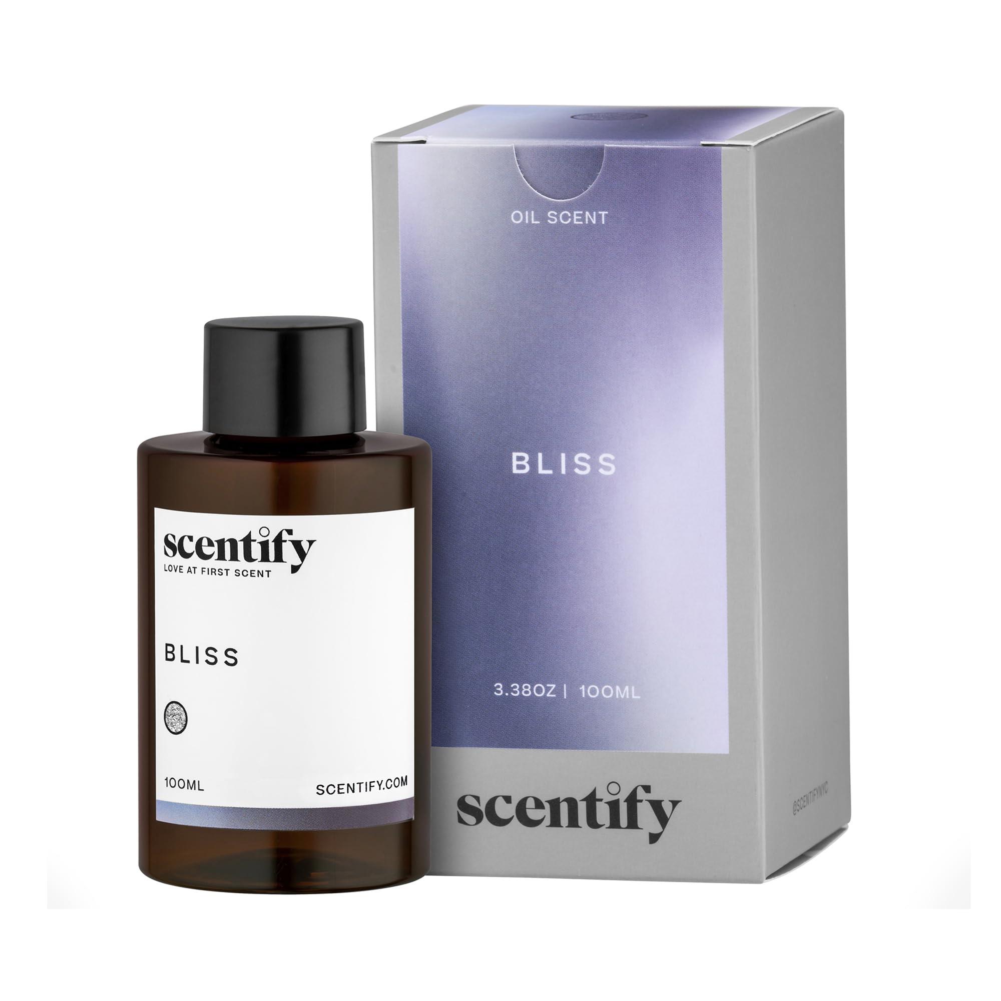 Scentify Bliss botella frontal elegante mostrando 100 ml y diseño ámbar