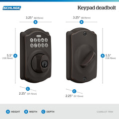 Schlage deadbolt side profile mounted demonstrating solid metal construction benefit