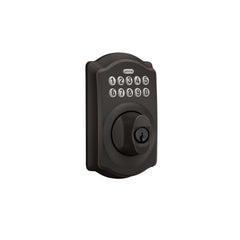 Schlage silicone keypad closeup with illuminated buttons for easy nighttime access