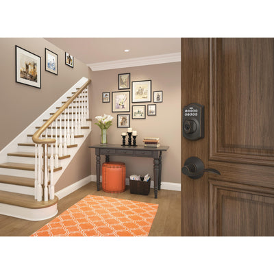 Schlage thumbturn and escutcheon detail highlighting durable brass finish benefit