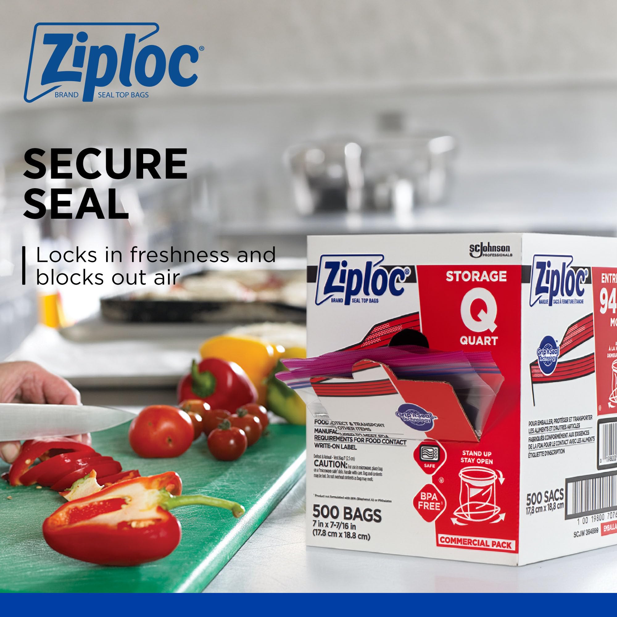 SC Johnson Professional bolsa Ziploc en microondas demostrando uso seguro