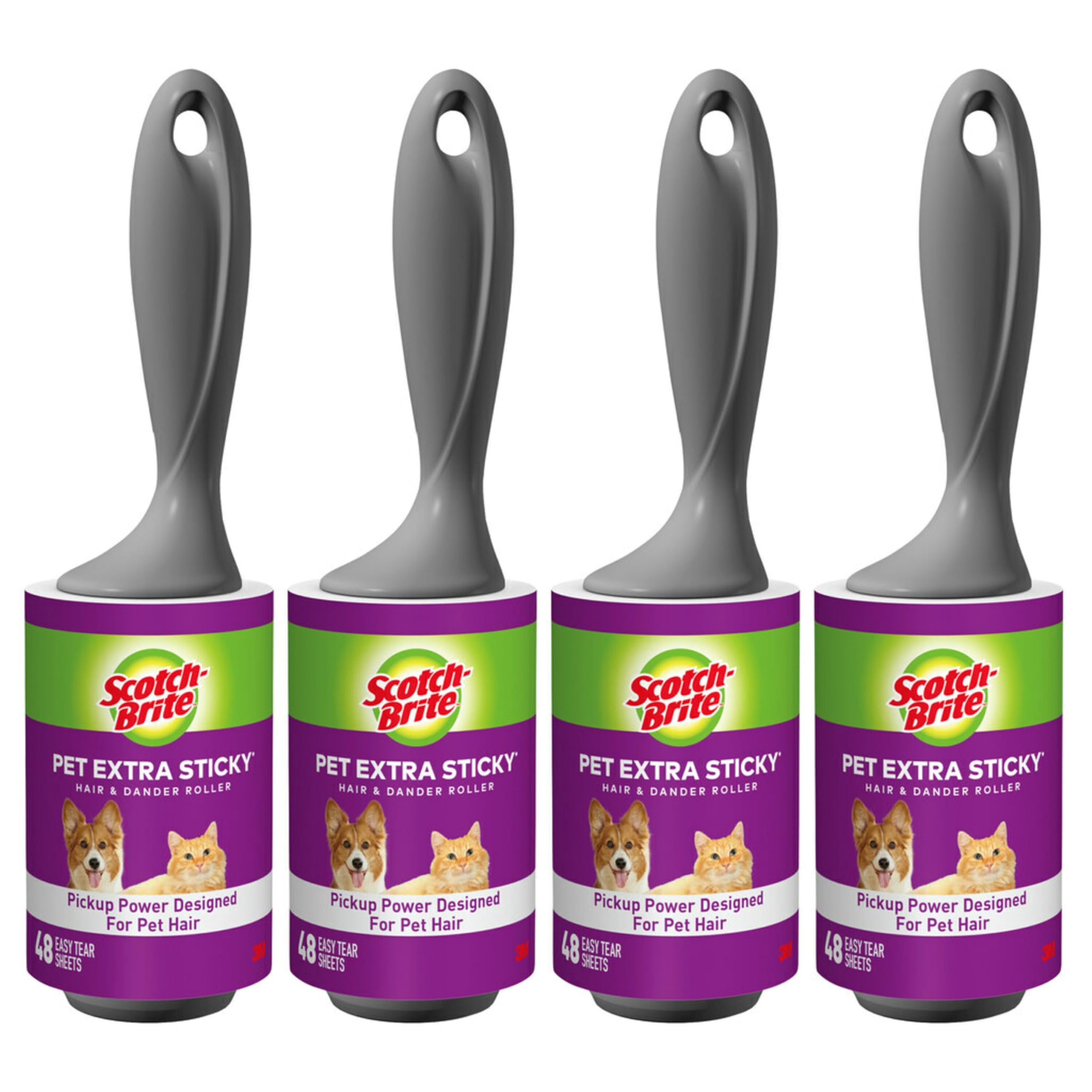 Scotch-Brite frontal del empaque mostrando los cuatro rollos y logo, útil para identificar el producto