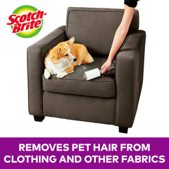 Scotch-Brite detalle del adhesivo extra sticky atrapando pelo, demuestra mayor capacidad de captura