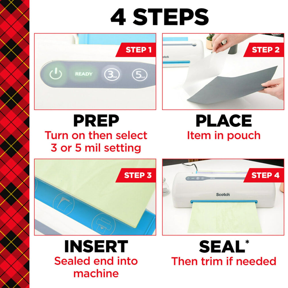 Scotch funda junto a una laminadora recomendada para mejores resultados