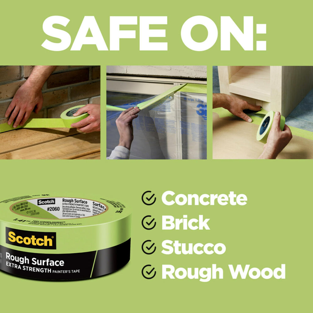 Scotch Painter's Tape detalle del papel crepé que facilita corte y aplicación precisa