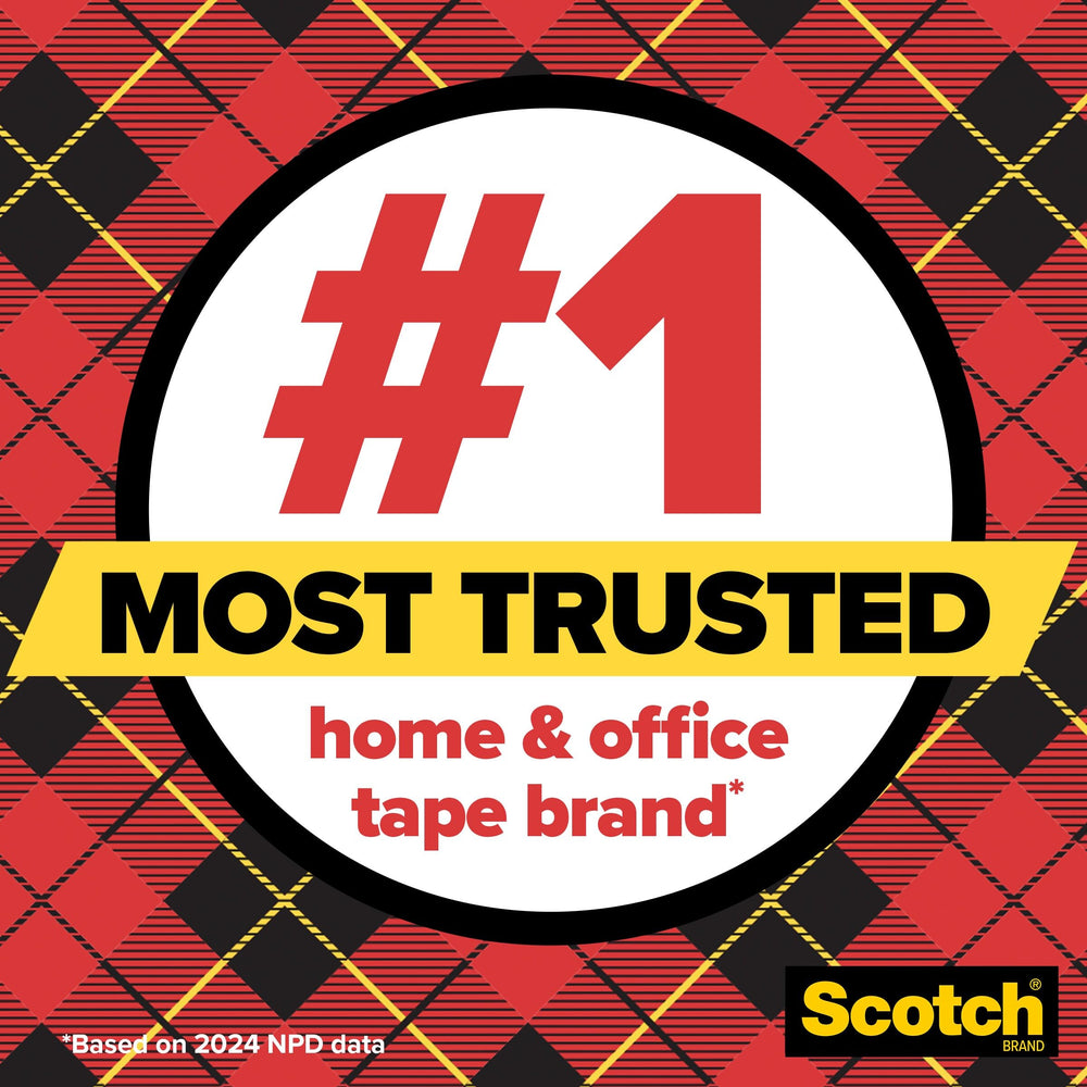 Close-up of Scotch Super-Hold tape roll thickness and clear backing for durability