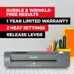 Scotch TL901X close-up of two heated rollers ensuring smooth, bubble-free laminations
