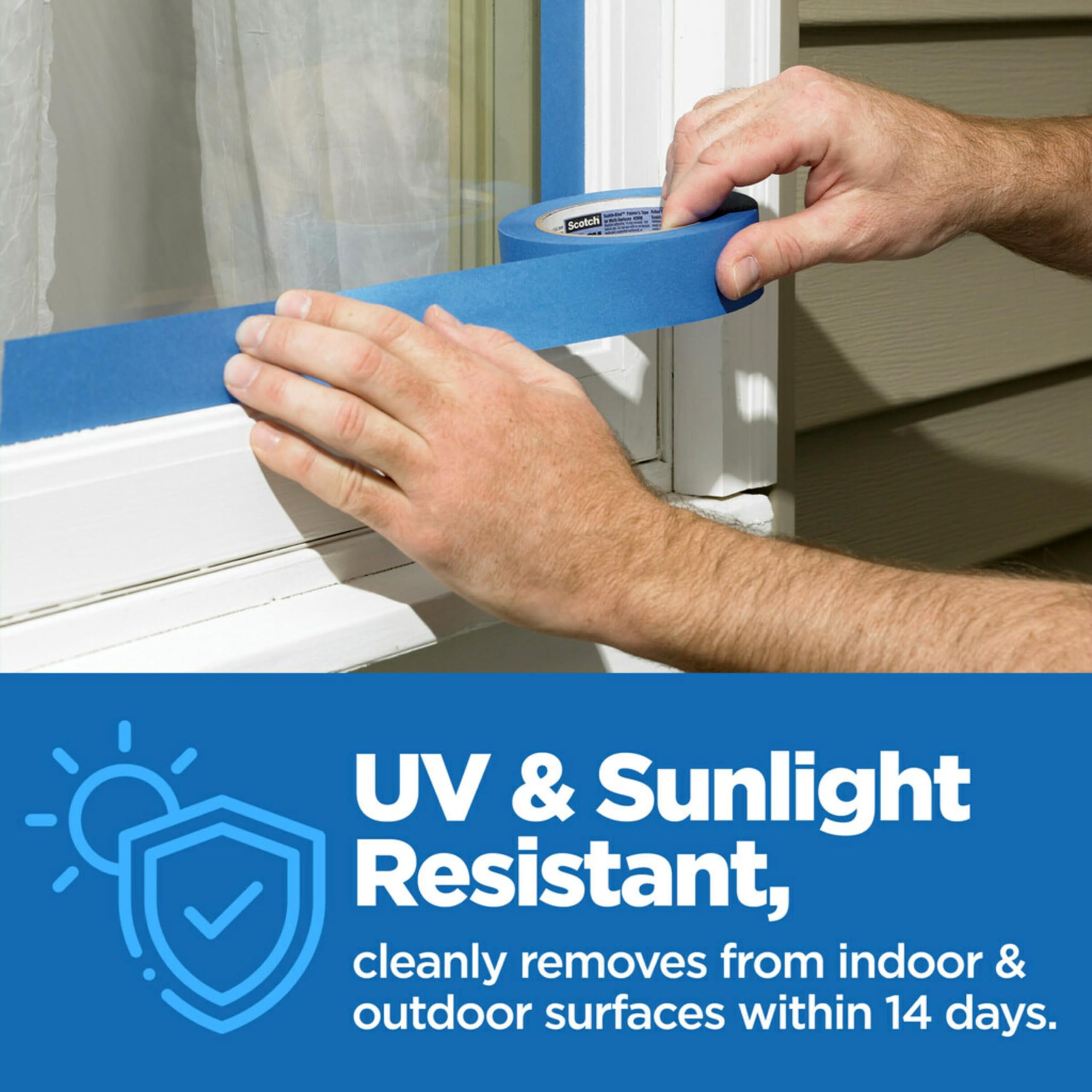 ScotchBlue used on outdoor patio tile demonstrating weather resistance