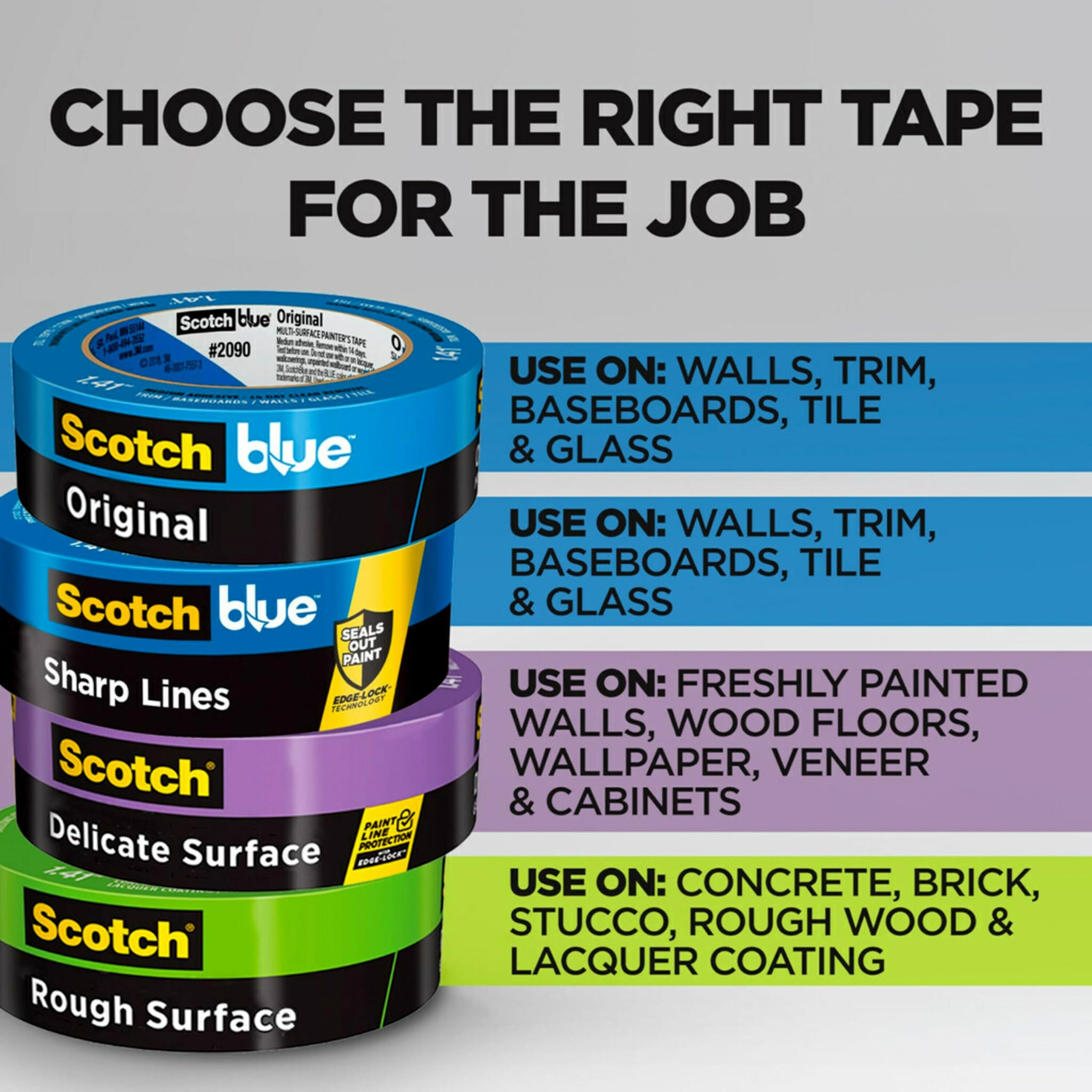 ScotchBlue primer plano del borde de cinta que evita filtraciones de pintura