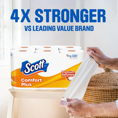 Scott ComfortPlus rollo junto a una mano para comparar tamaño y rendimiento