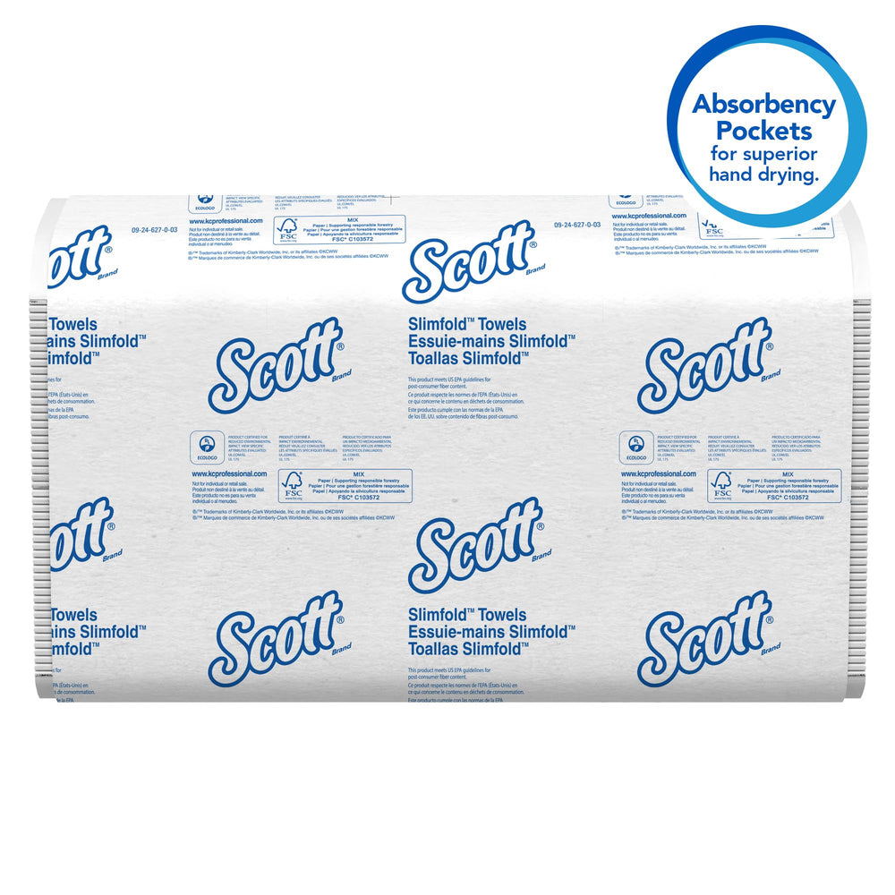 Scott Professional towel at a behind-counter sink showing space-saving convenience benefit