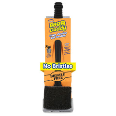 Scrub Daddy front view showing full grill brush and built-in tools for efficient cleaning