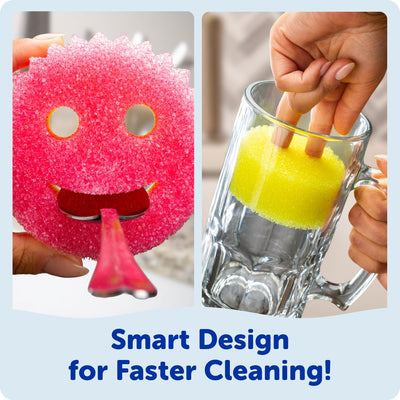 Scrub Daddy comparación de tamaño en mano para referencia práctica
