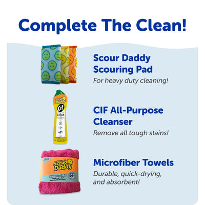 Scrub Daddy in use on a hot grill demonstrating steam-assisted cleaning action