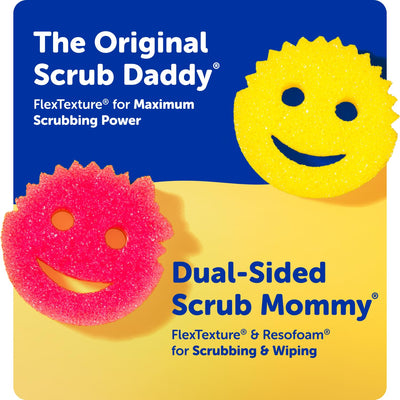 Scrub Mommy detalle de doble cara con ResoFoam para más espuma