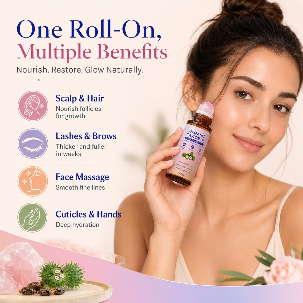 SDXJIOGE uso del roll-on en contorno de ojos para aplicación uniforme y refrescante