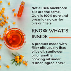 SEABUCKWONDERS gota de aceite mostrando color y textura nutritiva