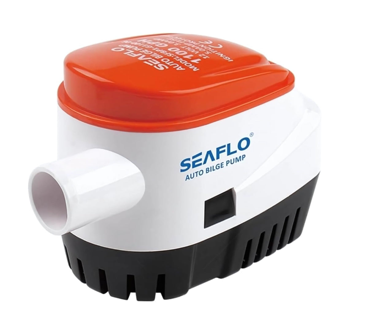 SEAFLO bomba frontal mostrando diseño compacto y fácil montaje