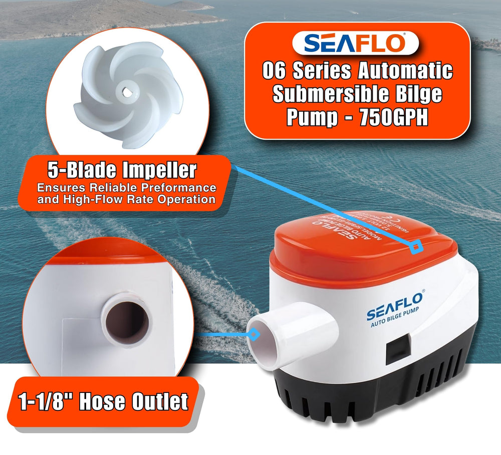 SEAFLO terminales y cables incluidos listos para conexión rápida