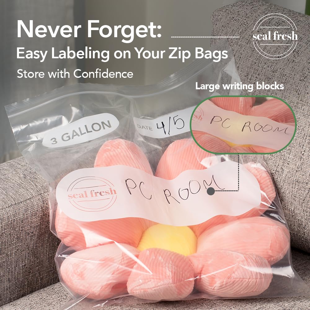 Seal Fresh bolsa con almohada dentro mostrando capacidad extra grande