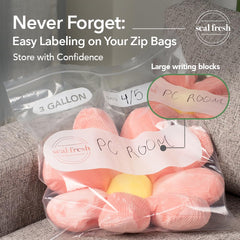 Seal Fresh bolsa con almohada dentro mostrando capacidad extra grande
