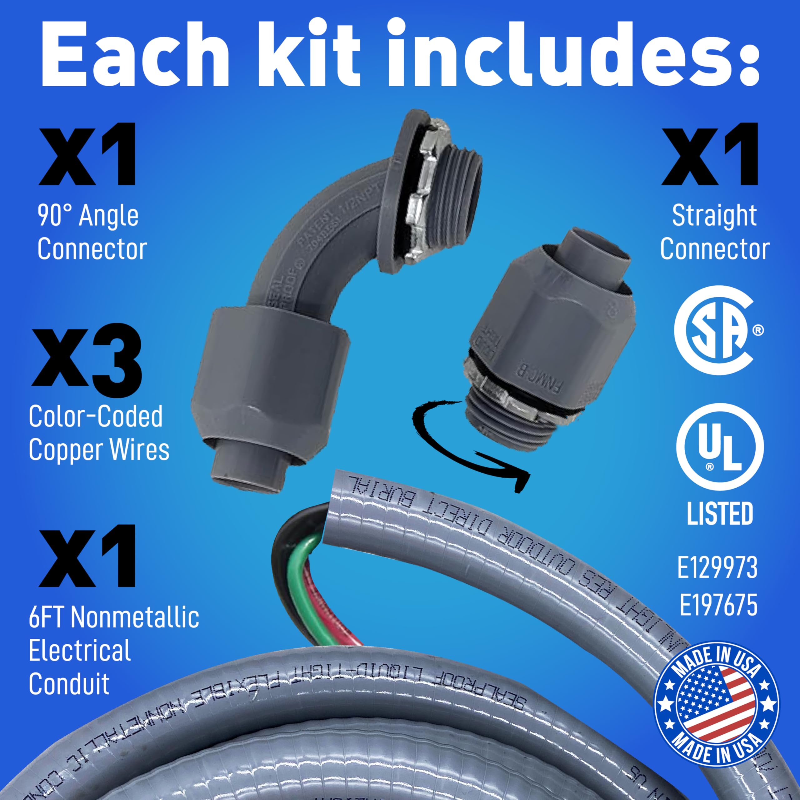 Sealproof textura del conducto líquido flexible mostrando resistencia UV