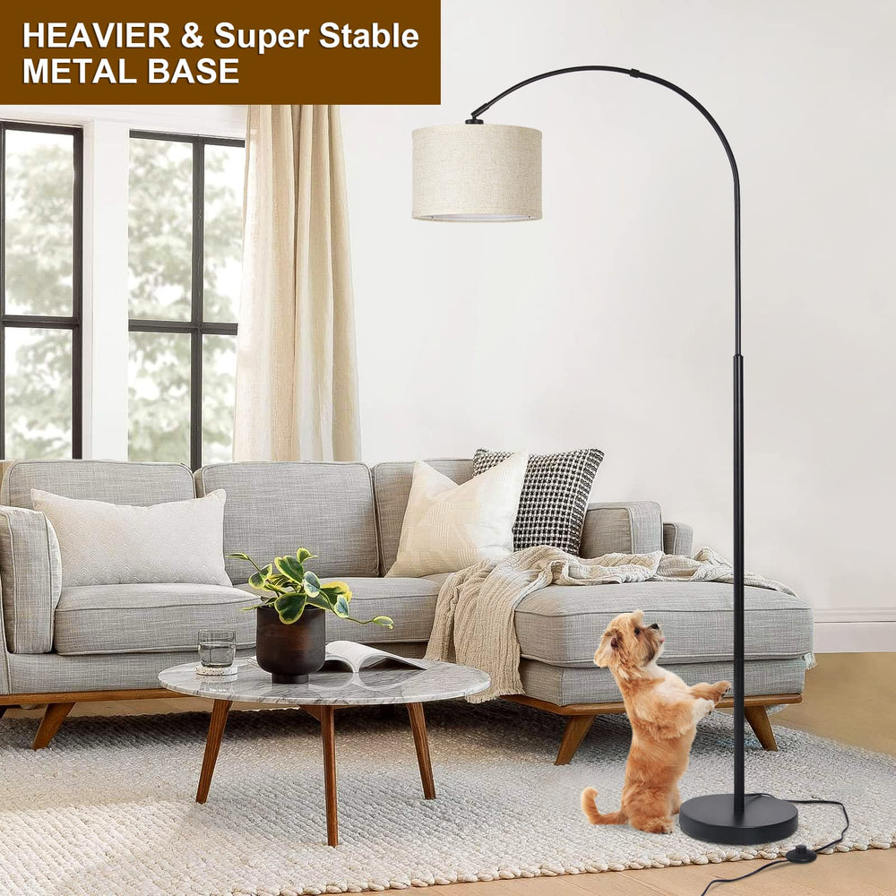 Seaside village lamp shown next to chair to illustrate height and scale benefits