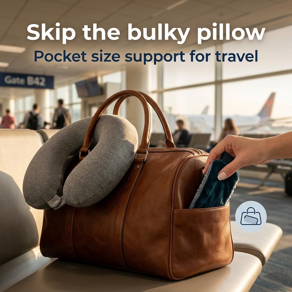 Passenger using SeatSleeper on plane enjoying stable, relaxed nap