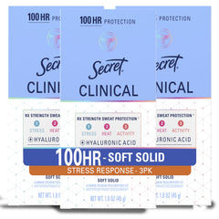 Secret frente del paquete pack de tres mostrando diseño y beneficio protección prolongada