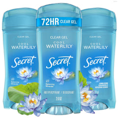 Secret gel frente del empaque mostrando diseño y beneficio de frescura prolongada