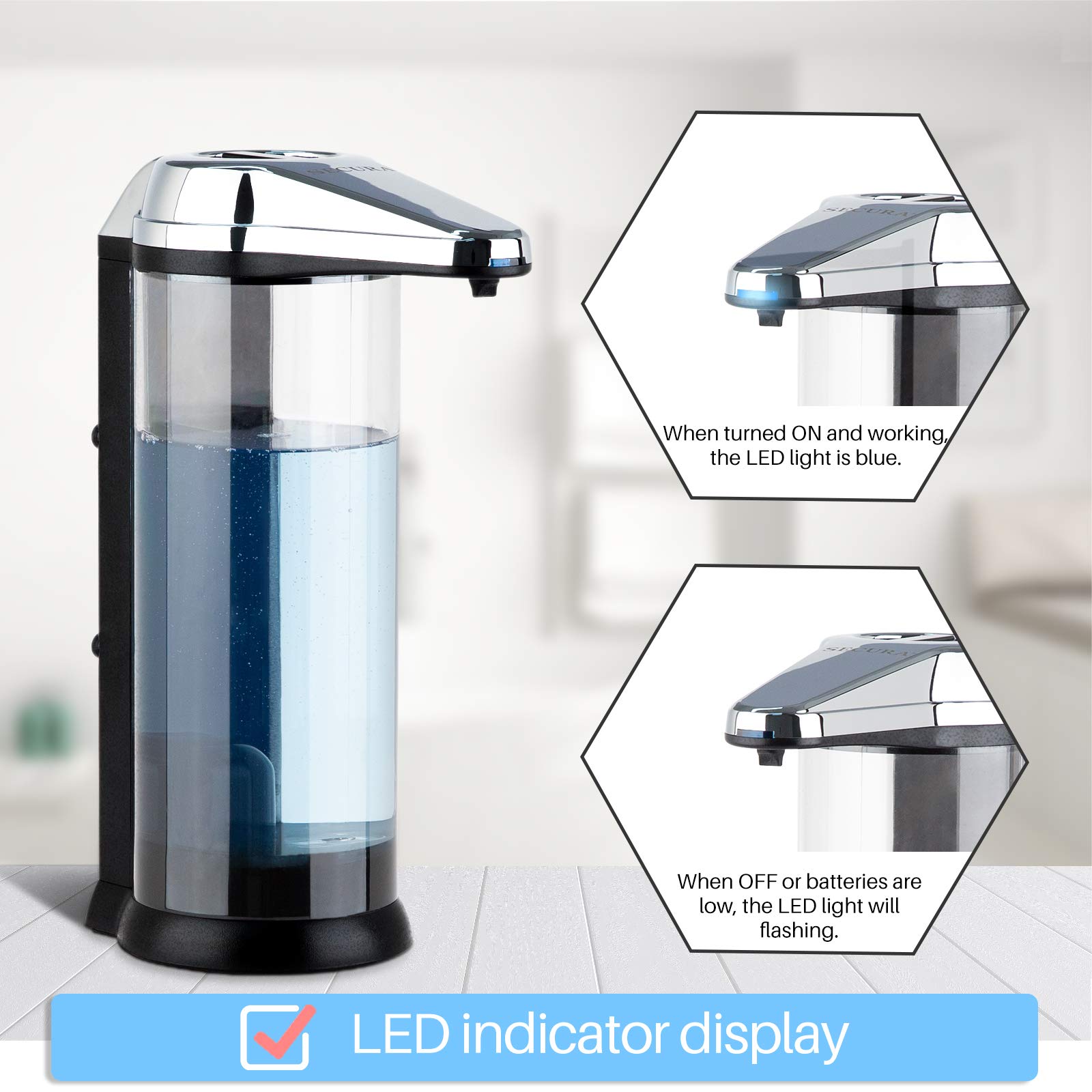 Secura dispenser mounted on wall showing space-saving installation and tidy appearance