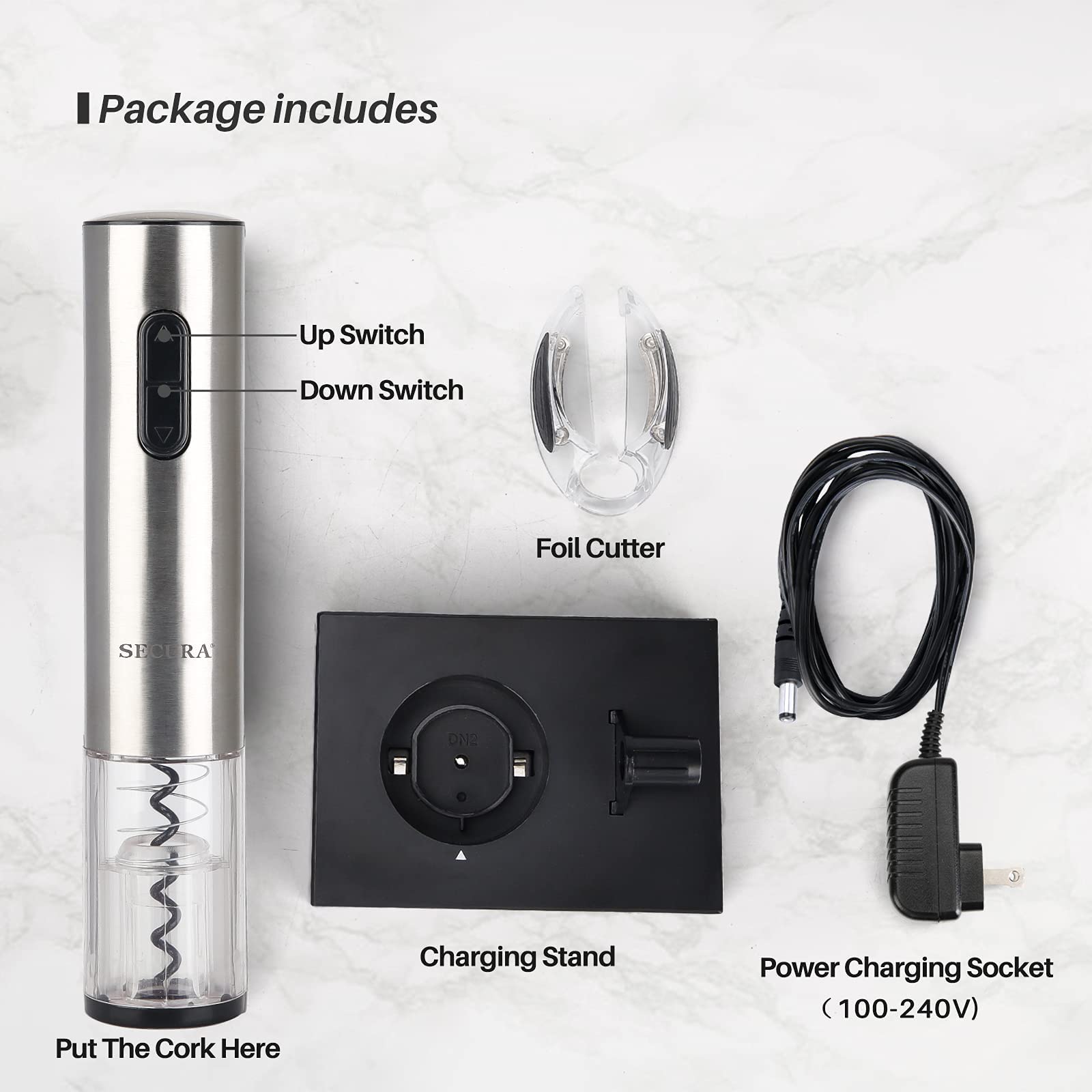 Secura size comparison with hand showing compact footprint for easy storage