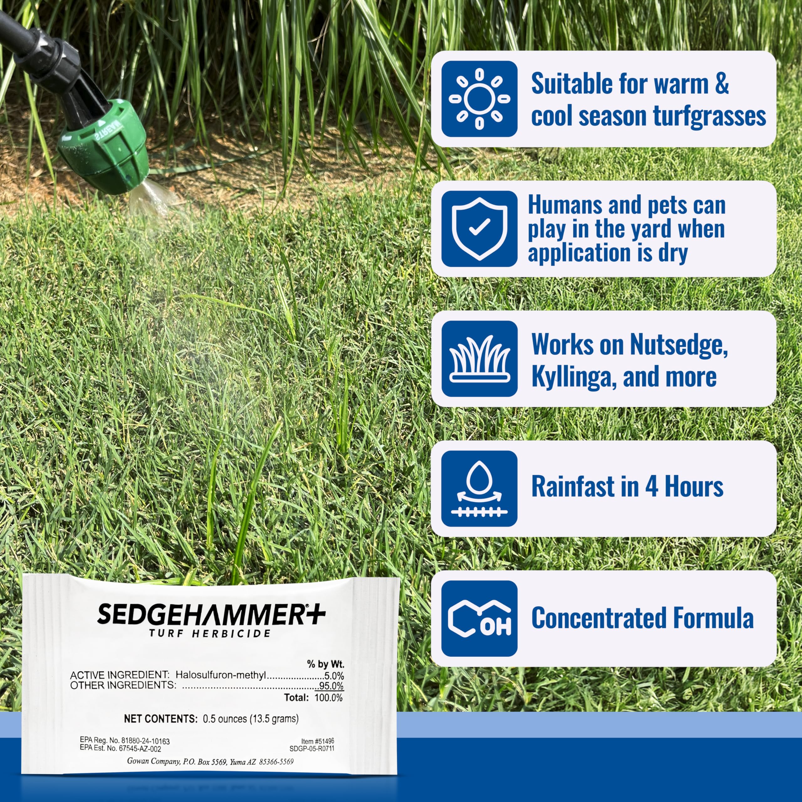 SEdgehammer jardín con césped saludable tras tratamiento para uso residencial