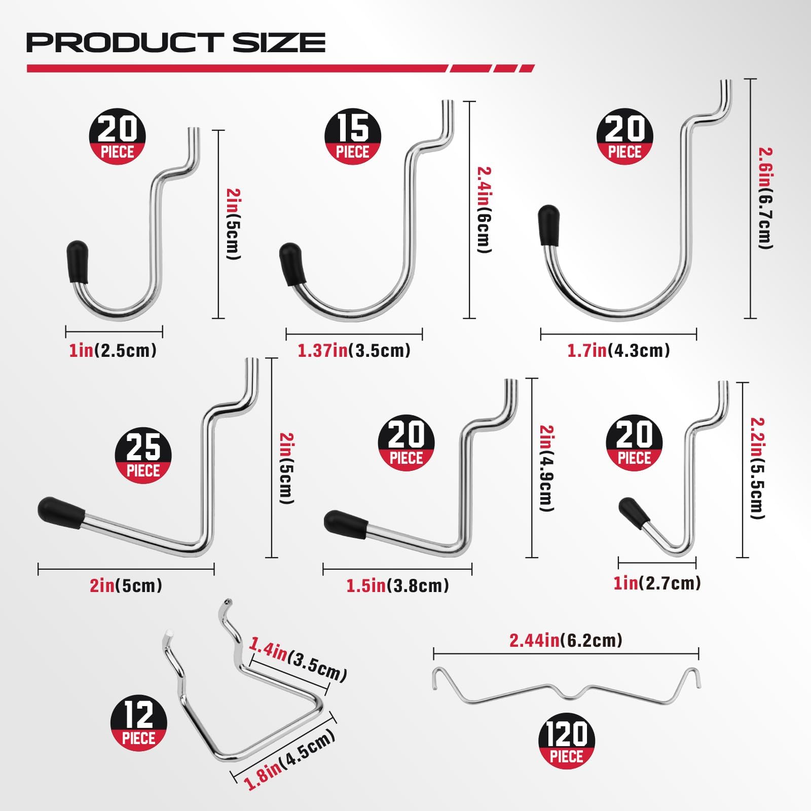 SEDY angled hooks and shelf supports close-up illustrating versatile mounting options