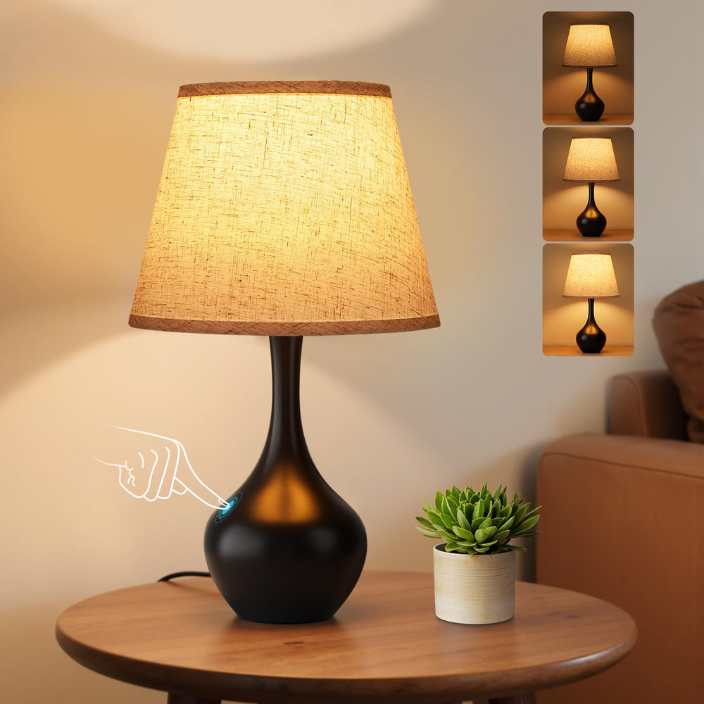 Seealle vista frontal de lámpara en mesita, ilumina espacio y decora